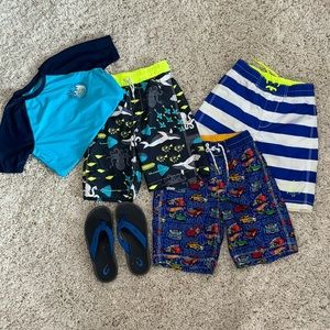 Boy’s Summer Swim GAP & OLUKAI Bundle (Clothes Size Medium 8/Sandals Size 4.5)